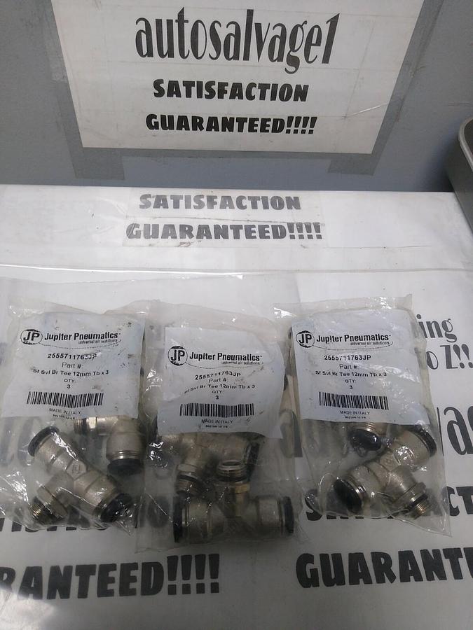 JUPITER PNEUMATICS,2555711763JP,TUBE MALE SWIVEL BRANCH TEE 12MMX3/8 LOT OF 3