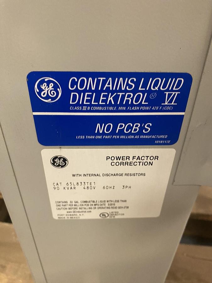 Used GE,65L833TE1,CAPACITOR 90 KVAR 480V 3PH