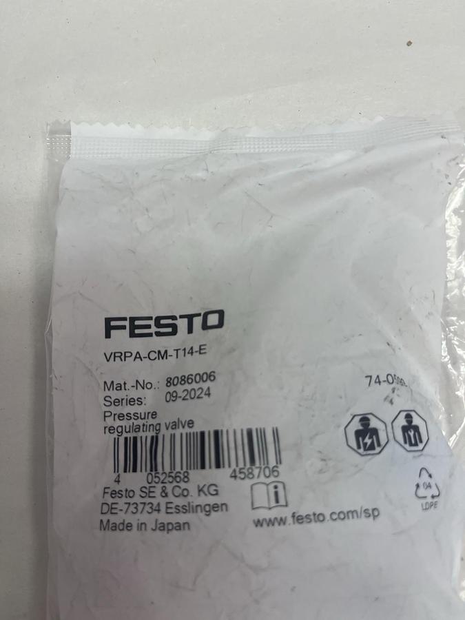 FESTO,VRPA-CM-T14-E,PRESSURE REGULATOR 8086006