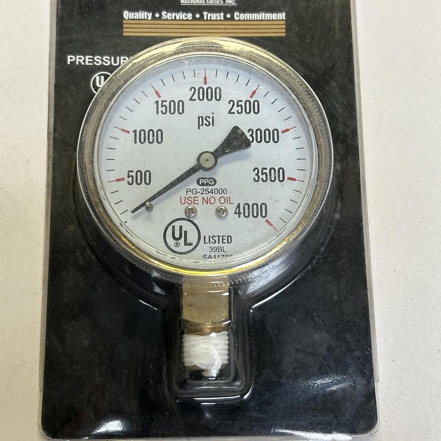 Used VALLEY,39BL,PRESSURE GAUGE 0-4000 PSI NEW