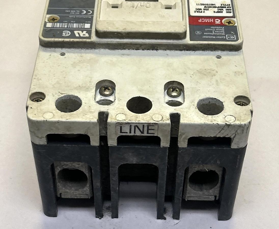 Used CUTLER HAMMER,HM2P400X5W,CIRCUIT BREAKER 400A 600V 2P