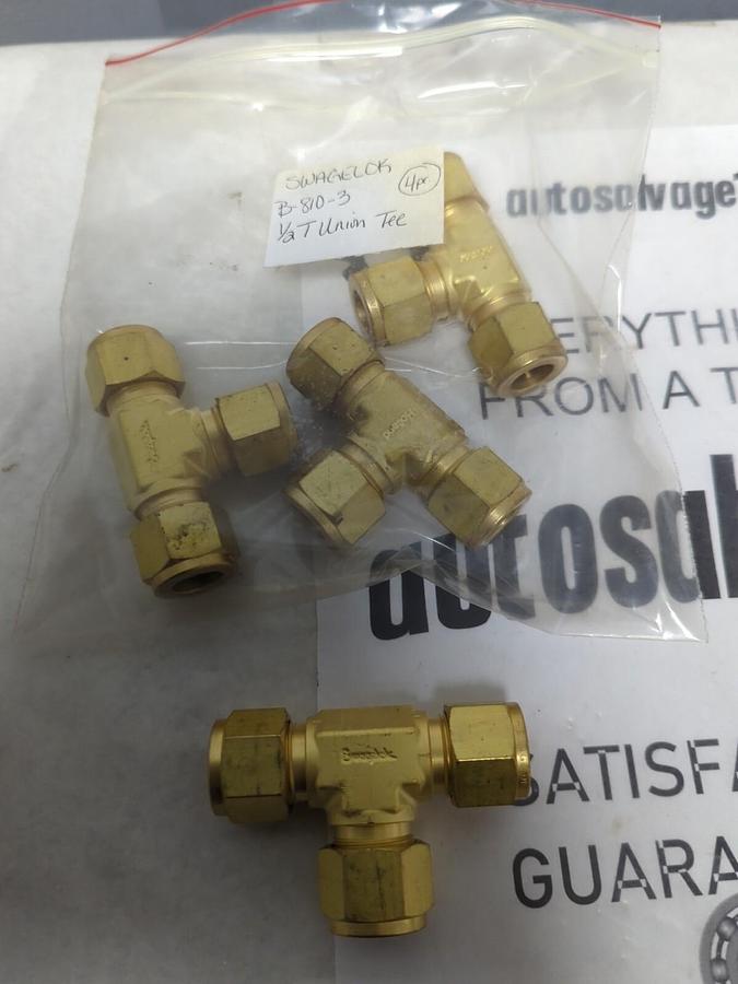SWAGELOK,B-810-3,1/2T UNION TEE LOT OF 4 NOS