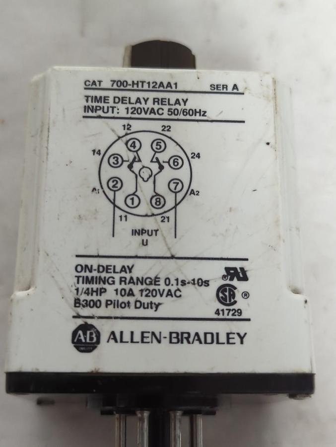 Used ALLEN BRADLEY,700-HT12AA1,SERIES A TIME DELAY 0.1 TO 10 SEC PRE-OWNED