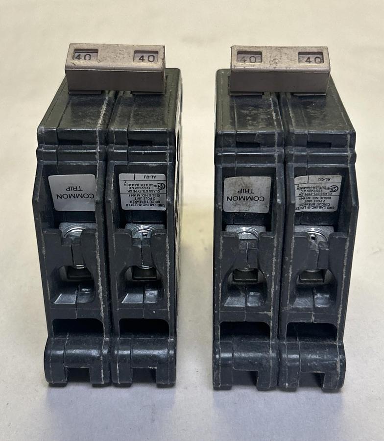 Used CUTLER-HAMMER,CH240,CIRCUIT BREAKER 40A 120/240V 2P LOT OF 2