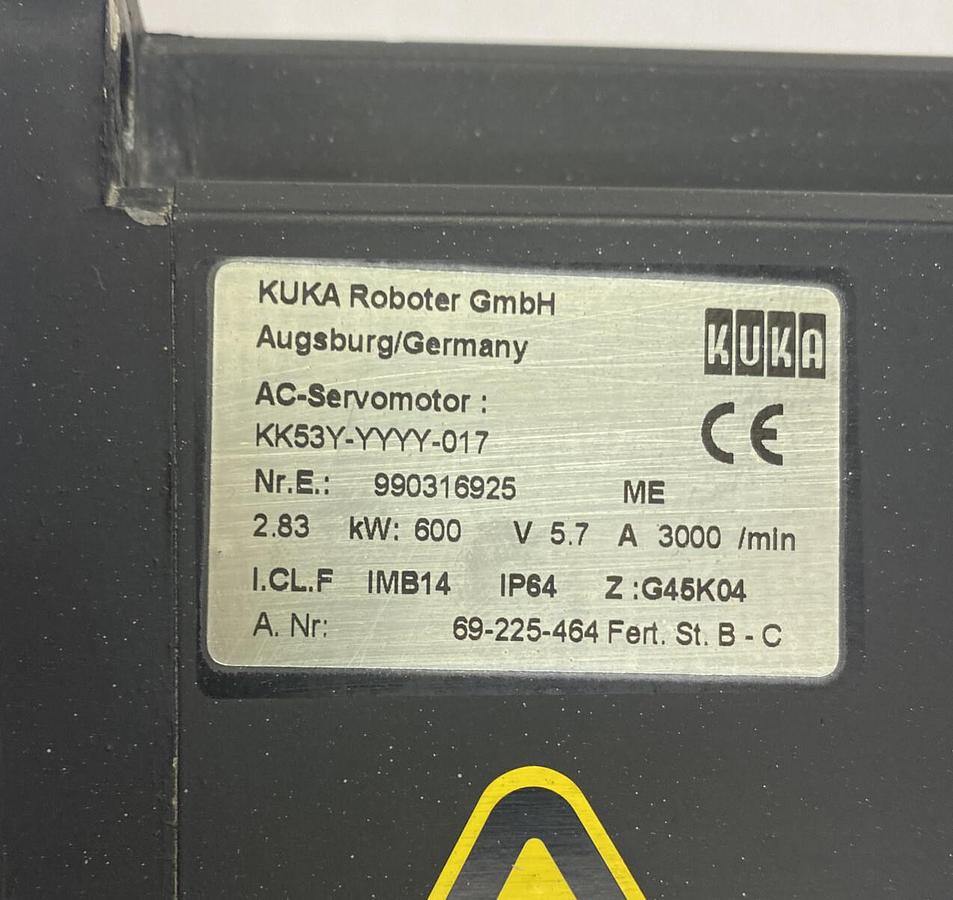 Used KUKA,KK53Y-YYYY-017,AC SERVO MOTOR 3000RPM 600V