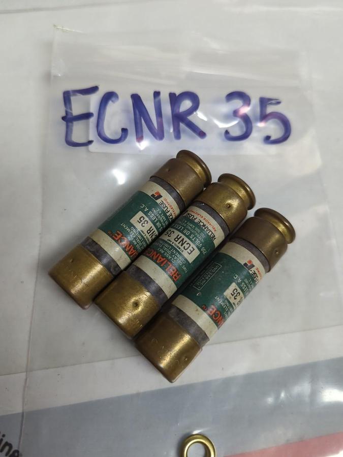 Used RELIAIANCE,ECNR-35,TIME-DELAY 35 AMP FUSE LOT OF 3 PRE-OWNED