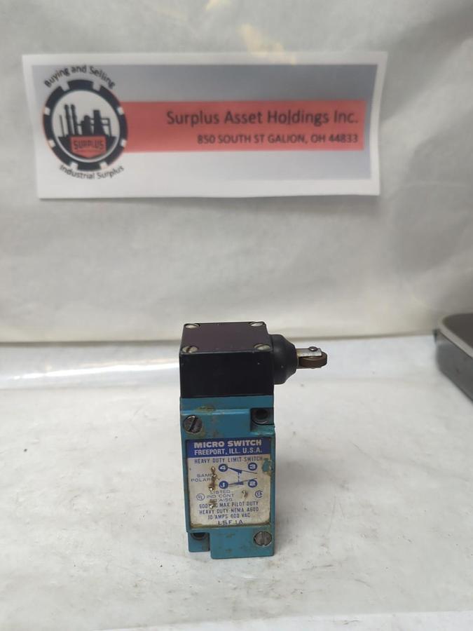 Used HONEYWELL/MICRO SWITCH,LSF1A,HEAVY DUTY LIMIT SWITCH 10 AMP 600 VAC PRE-OWNED