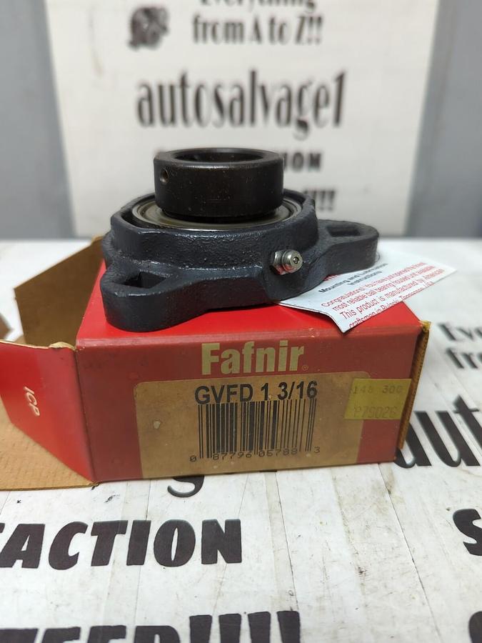 FAFNIR,GVFD 1-3-16,FLANGE BEARING 2-BOLT BASE 1-3/16 INCH BORE NOS