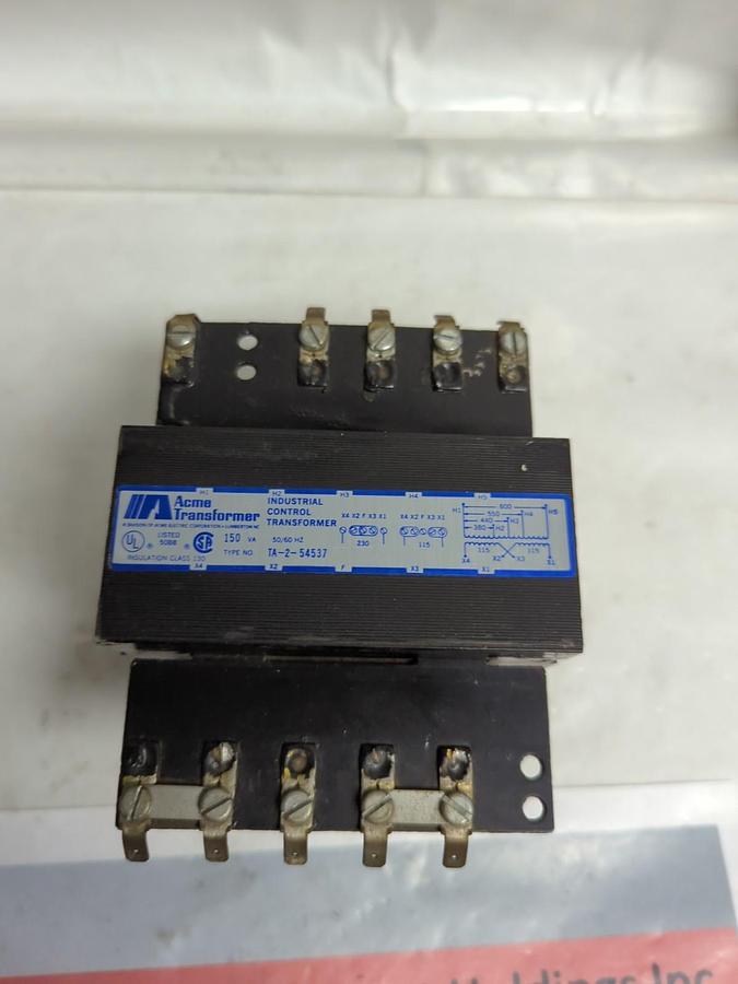 Used ACME TRANSFORMER,TA-2-54537,INDUSTRIAL CONTROL TRANSFORMER 150 V AC 50/60HZ