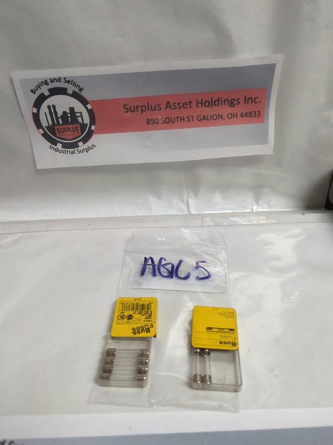 COOPER BUSSMANN,AGC-5,5 AMP FUSE LOT OF 6 NOS