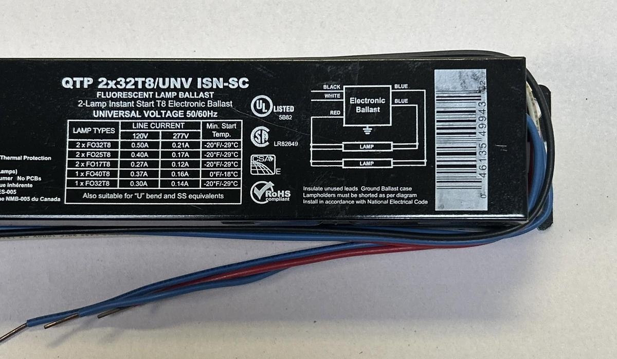 OSRAM,QTP2X32T8/UNV ISN-SC,FLUORESCENT LAMP BALLAST NOS
