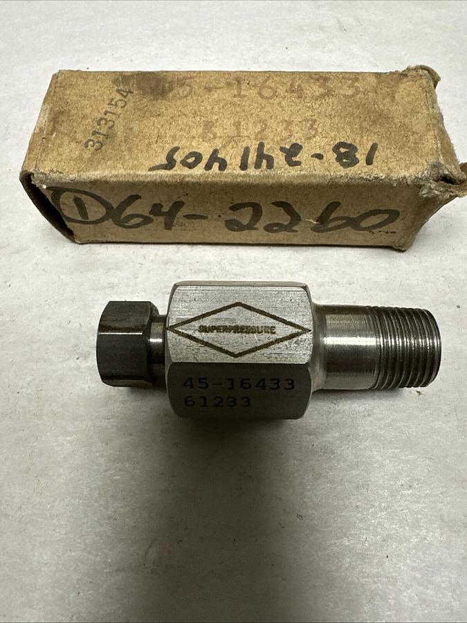 Superpressure,45-16433,High Pressure Fitting