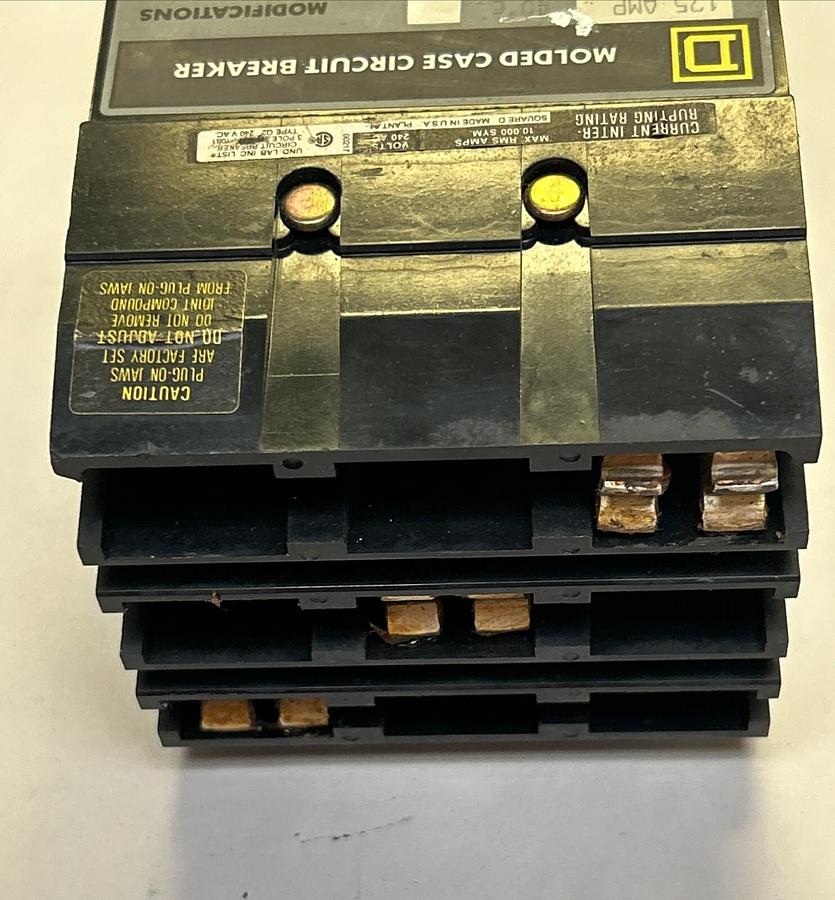 Used SQUARE D,Q232125,I-LINE CIRCUIT BREAKER 125A 240V 3P