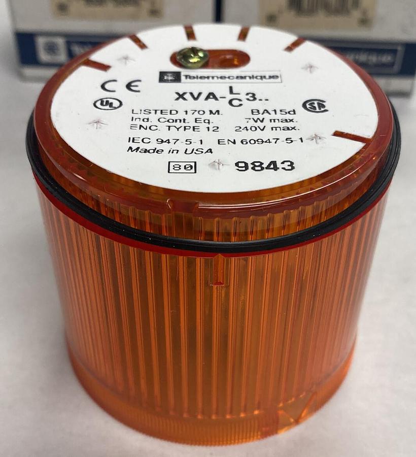 Telemecanique,XVAC351,Amber Stack Light 28048 Lot Of 3 NOS