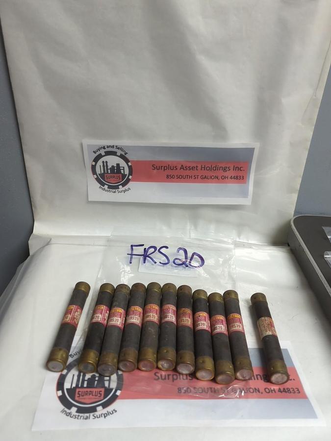 Used COOPER BUSSMANN,FRS-20,FUSETRON 20 AMP FUSE LOT OF 11 PRE-OWNED