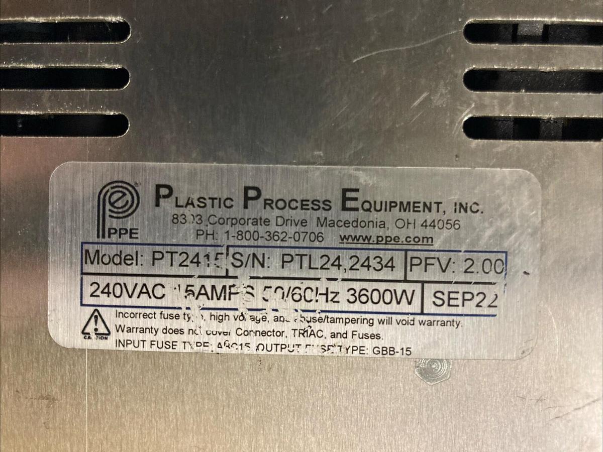 Used Plastic Process Equipment,Model PT2415,Loader Control 240Vac 50/60Hz 3600W