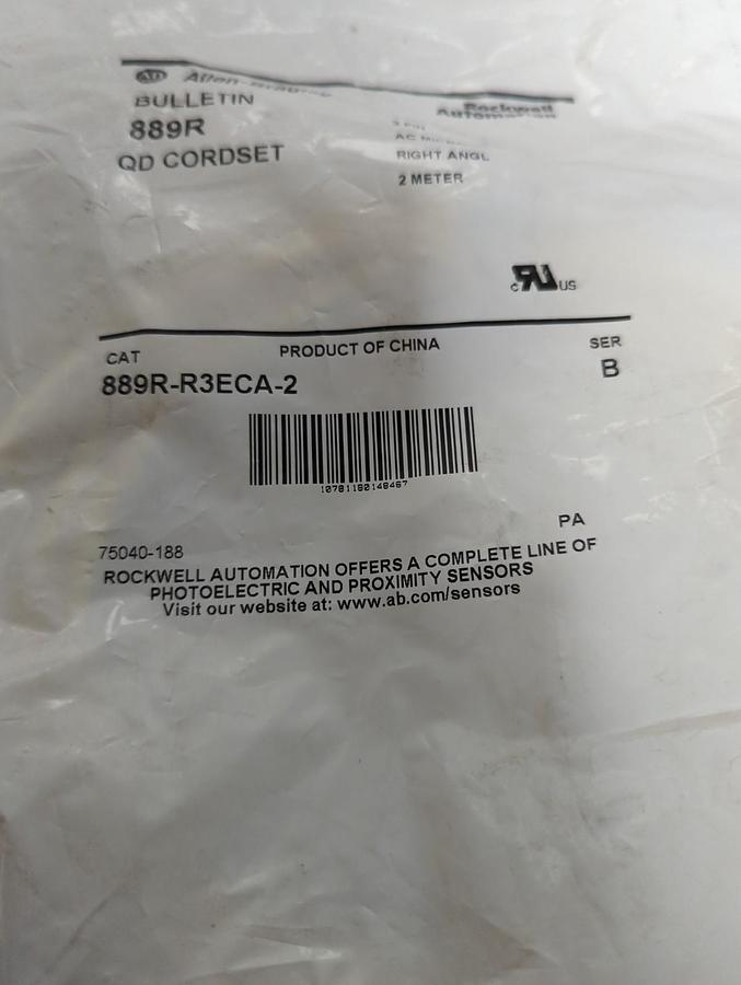 ALLEN BRADLEY,889R-R3ECA-2,QD CORDSET SERIES B 3-PIN NOS