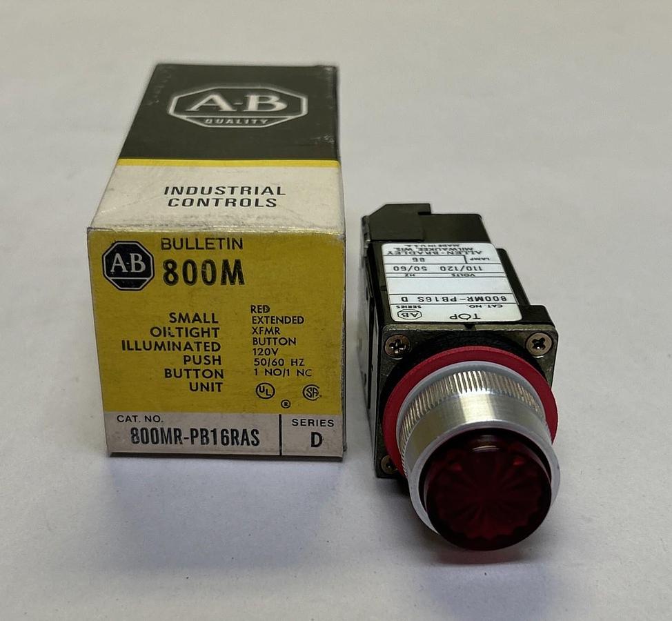 ALLEN BRADLEY,800MR-PB16RAS,ILLUMINATED PUSH BUTTON NOS