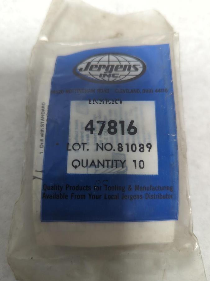 Used JERGENS INC,47816,THREAD LOCKING INSERT PACK OF 10 PCS NEW