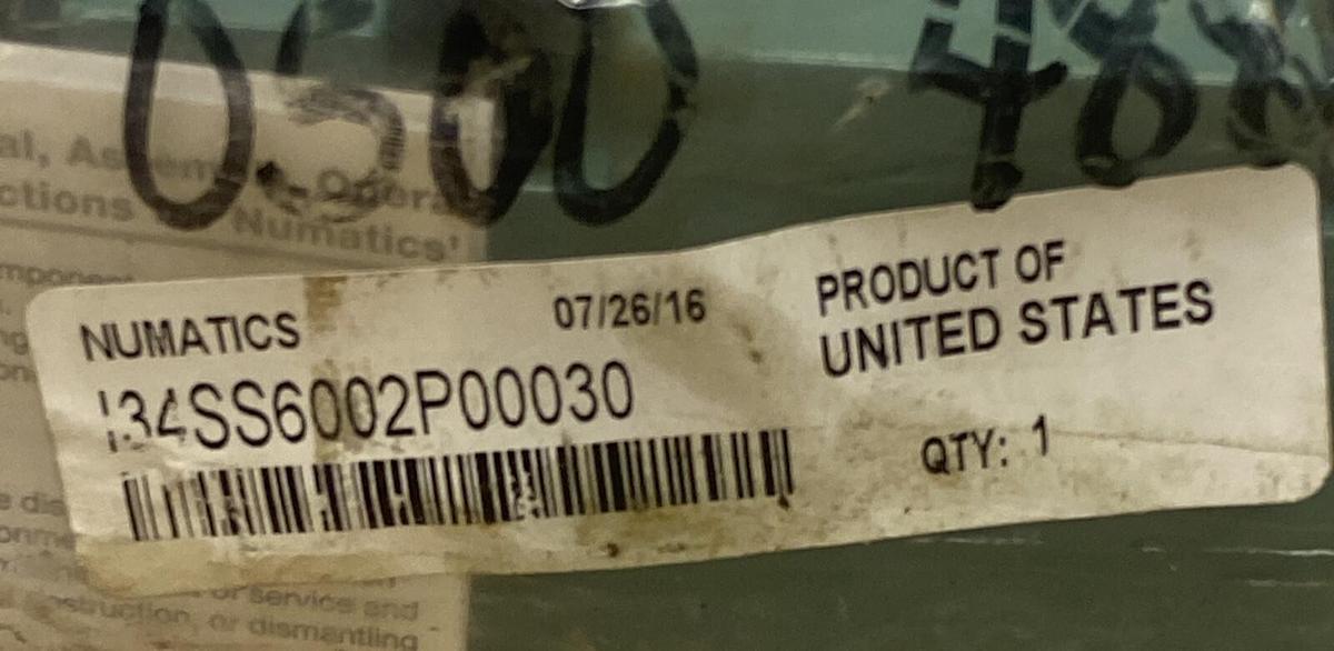 NUMATICS,I34SS6002P00030,SOLENOID VALVE 3 POSITION 0-232PSIG 0-16BAR NOS