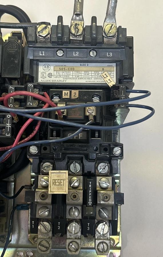 Used ALLEN BRADLEY,505-COD,REVERSING STARTER SIZE 2 45A 600V