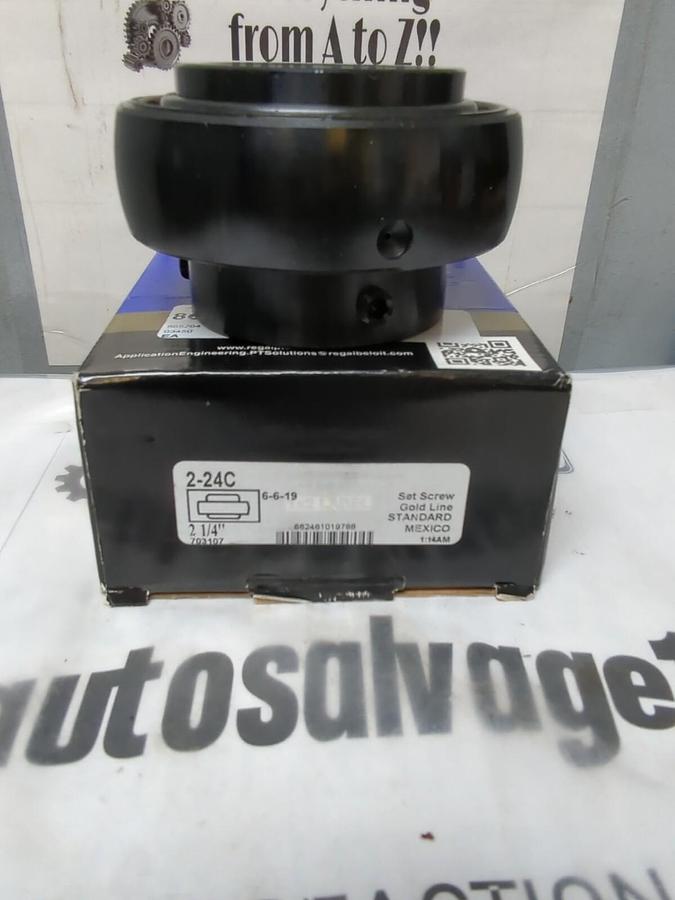 SEALMASTER,2-24C,BALL INSERT BEARING CYLINDRICAL BORE 2-1/4 INCH NOS