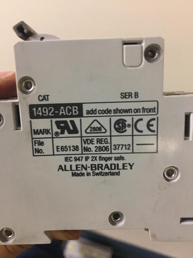 Allen Bradley,1492-ACB/ 1492-CB2,Series B H1 7A G070 CIRCUIT BREAKER