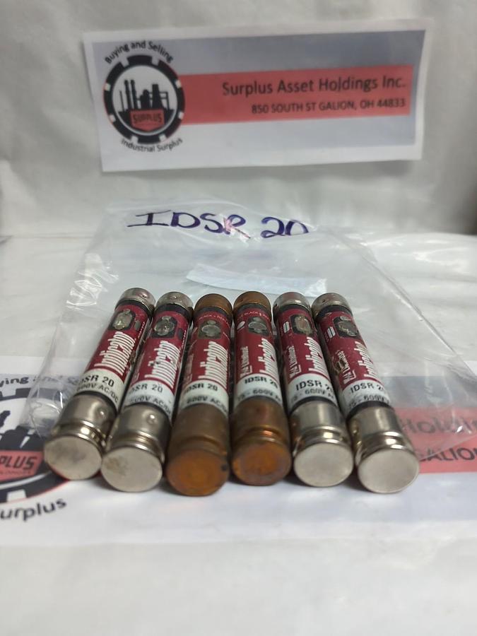 Used LITTELFUSE,IDSR20,INDICATOR 20 AMP FUSE LOT OF 6 PRE-OWNED