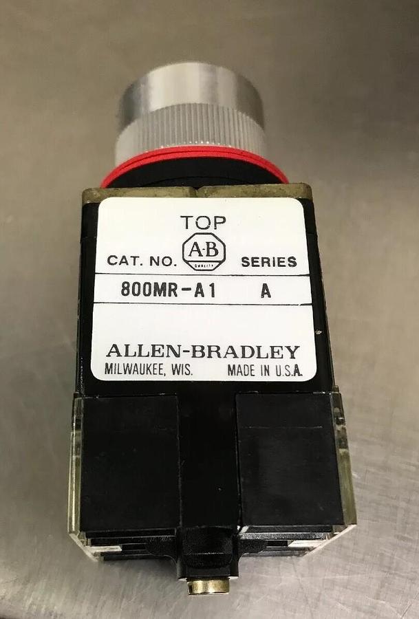Allen Bradley,800MR-A1B,Small Round Flush Head Green Push Button Unit