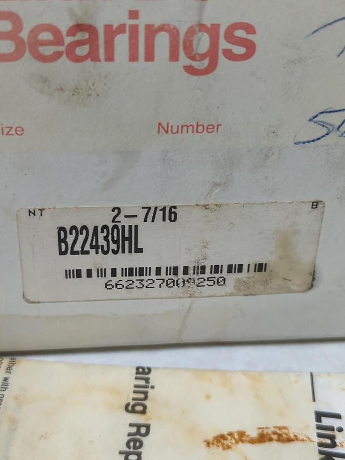 LINK-BELT,B22439HL,ROLLER BEARING INSERT 2-7/16 INCH BORE NOS