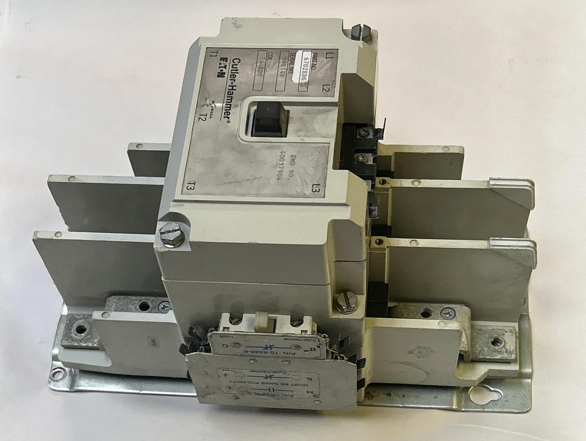 Used EATON CUTLER HAMMER,6702ED634,SPECIAL PURPOSE DC CONTACTOR 74VDC