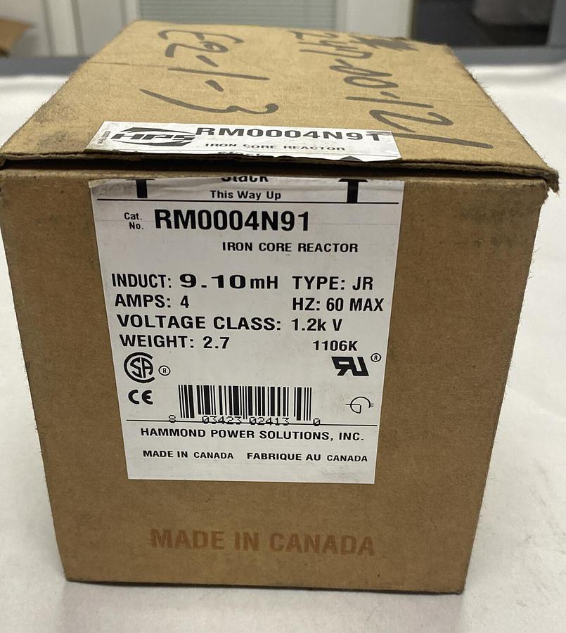 Hammond Power Solutions,RM0004N91,Three Phase Dry Type Reactor NOS