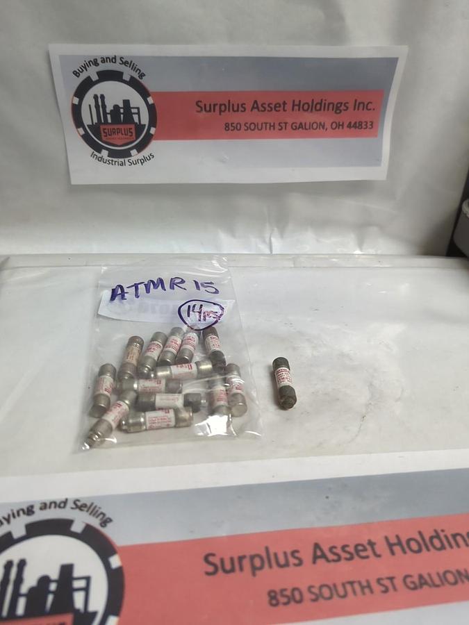 Used FERRAZ SHAWMUT,ATMR15,CLASS CC 15 AMP FUSE LOT OF 14 PRE-OWNED