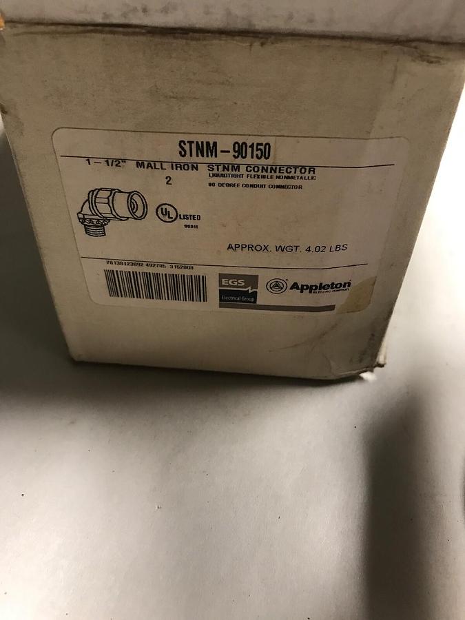 Appleton,STNM-90150,1-1/2 IN Mall Iron STNM Connector Box of 2
