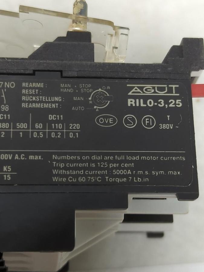 JOSLYN CLARK/AGUT,5A597,RILO-03,25/TPR CONTACTOR 2.5-4A NOS