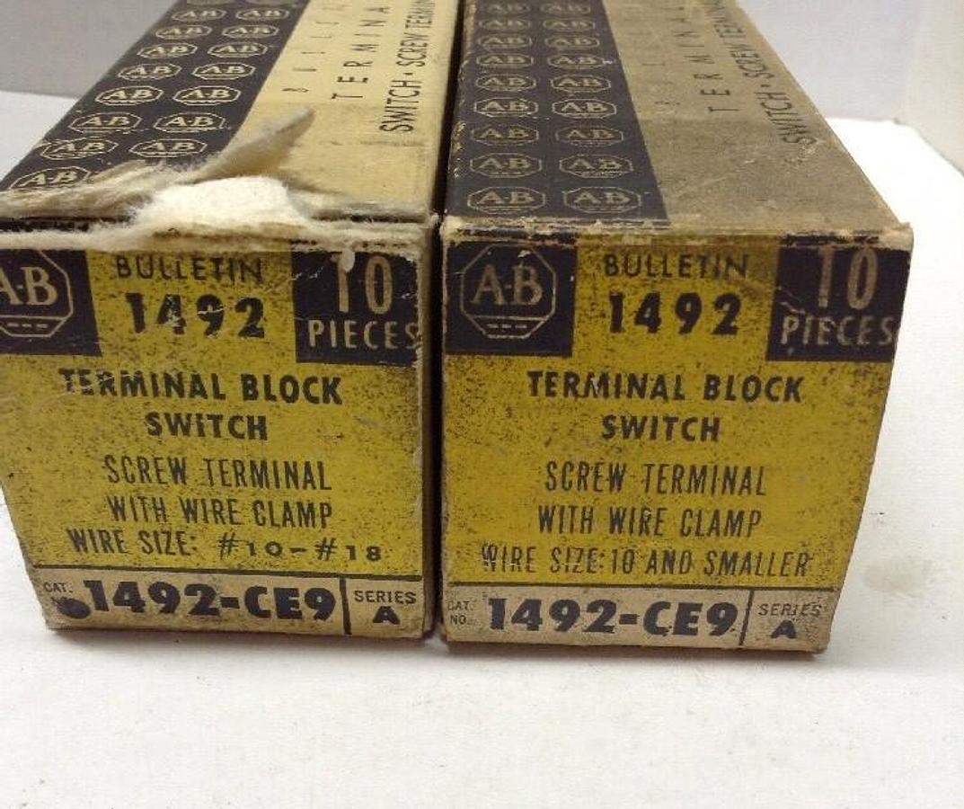Allen Bradley,1492-CE9,Terminal Block Switch  Series LOT OF 19