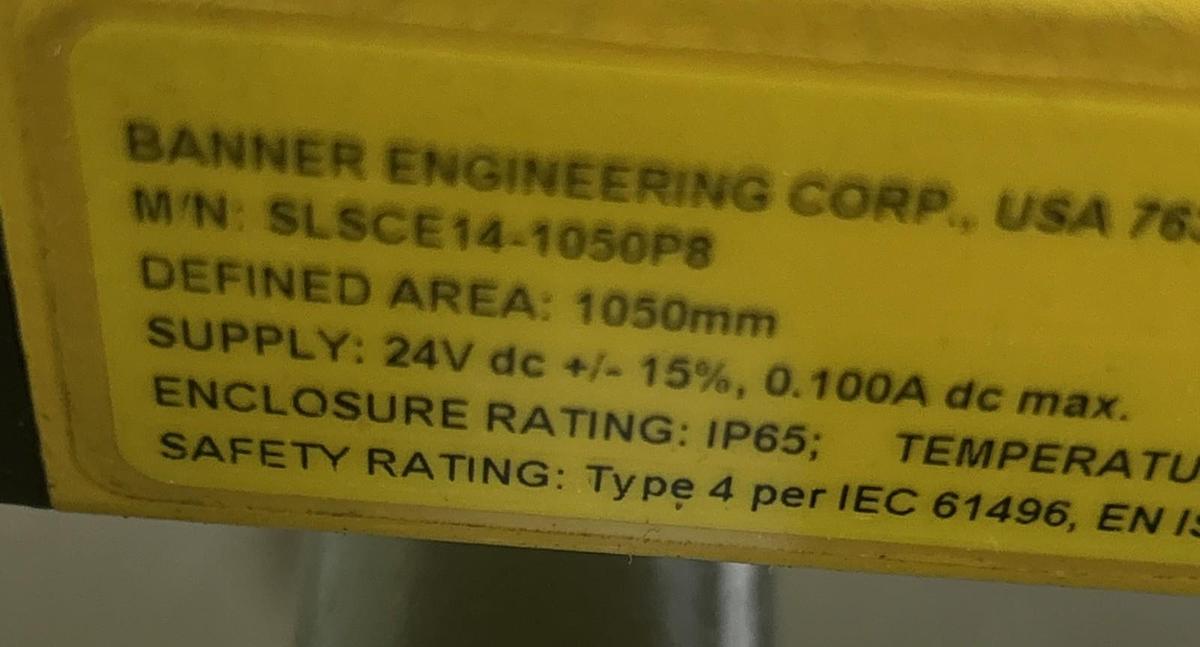 Used BANNER,SLSCR14-1050P8 / SLSCE14-1050P8,LIGHT CURTAIN SET