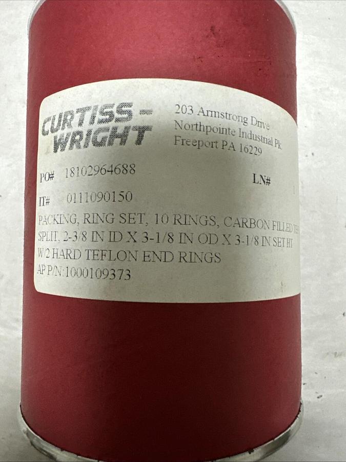 Used Curtiss-Wright,Packing Ring Set, 2-3/8" ID x 3-1/8" OD x 3-1/8"