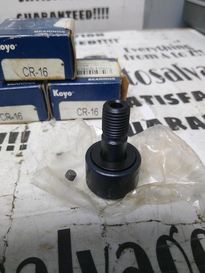 KOYO,CR-16,FLAT CAM FOLLOWER -SLOTTED HEAD 1" DI .625" WIDTH LOT OF 3 NOS