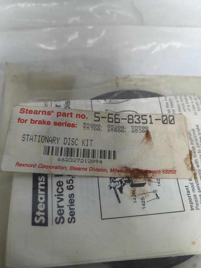 REXNORD STEARNS,5-66-8351-00,STATIONARY DISC KIT NOS