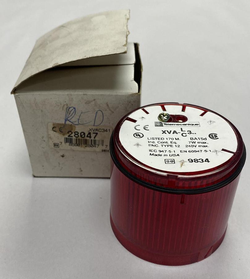 Telemecanique,XVA-C341,Red Stack Light XVA-LC3 NOS