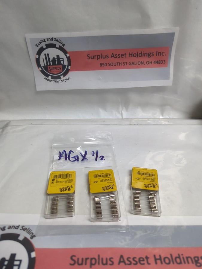 COOPER BUSSMANN,AGX-1/2,1/2 AMP FUSE LOT OF 14 NOS