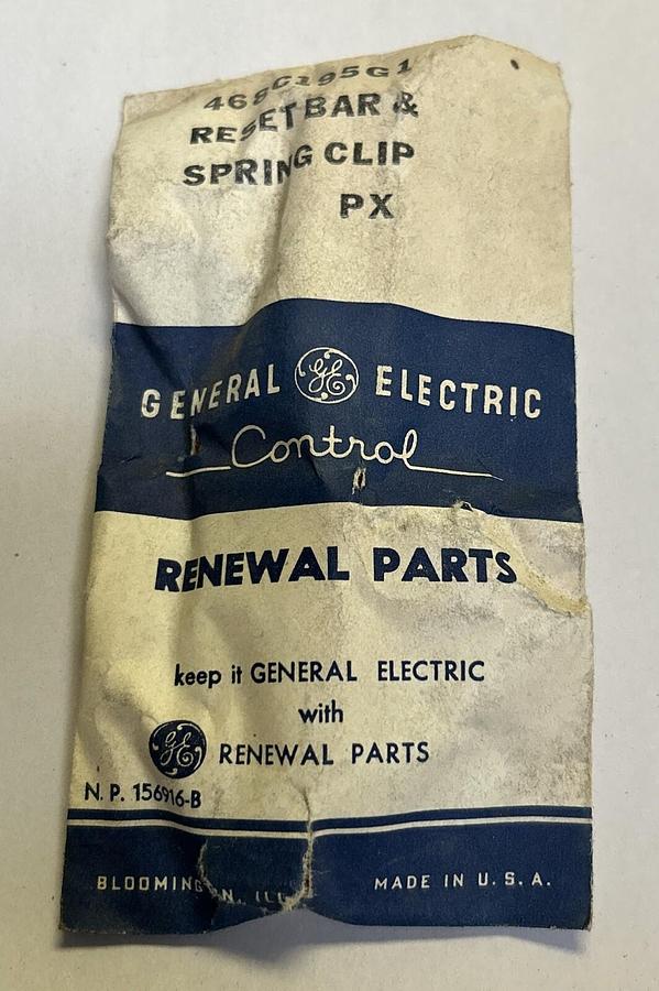 GENERAL ELECTRIC,468C195G1,RESET BAR & PSRING CLIP NOS