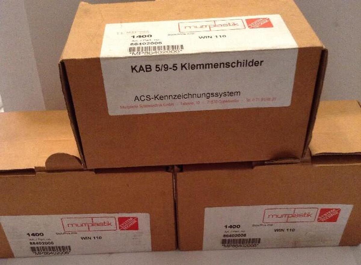 Murrplastik,864020,White Plastic Tags LOT OF 3 BOXES 1408 Tags Per Box