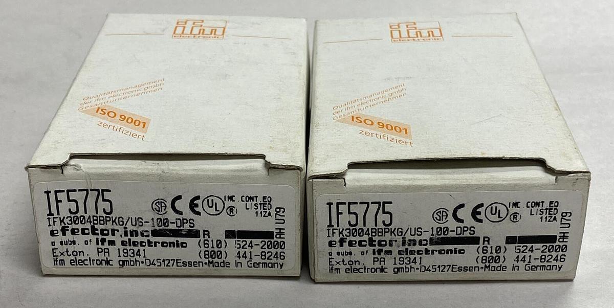 Used IFM Efector,IF5775 IFK3004BBPKG/US-100-DPS, Proximity Switch Lot Of 2 NOS