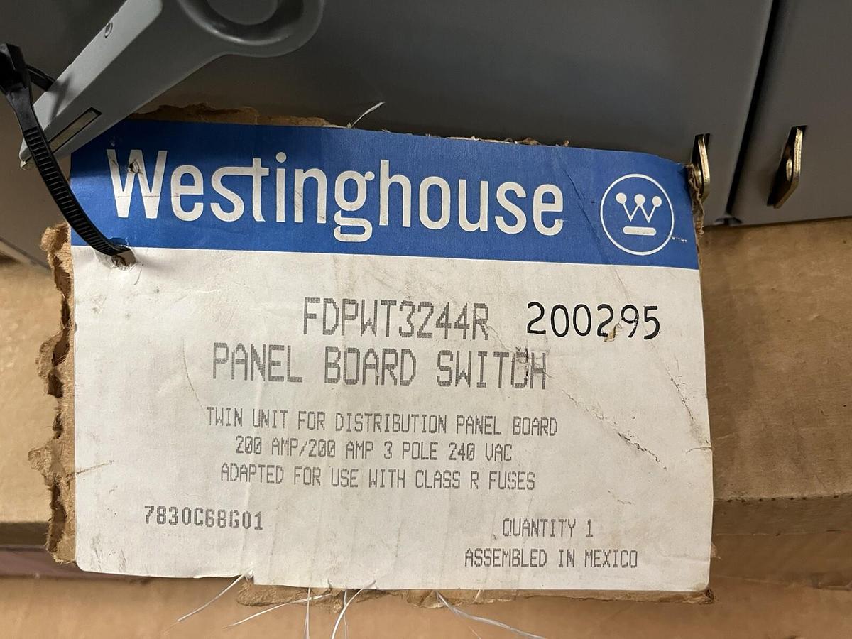 WESTINGHOUSE,FDPWT3244R,PANEL BOARD SWITCH 200A 240VAC 3 POLE