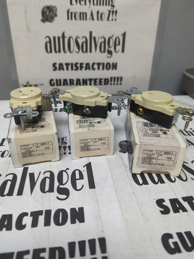 LEVITRON,5261-1,RECEPTICLE 15A/125V..LOT OF 3..NOS