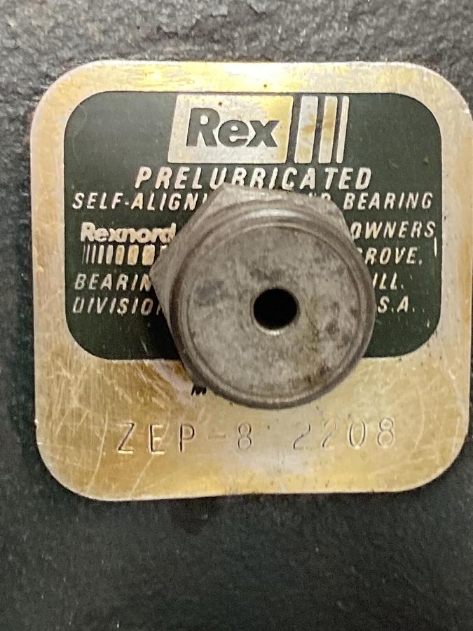 Used Rex,ZEP-8-2208,Solid-Housed Pillow Block