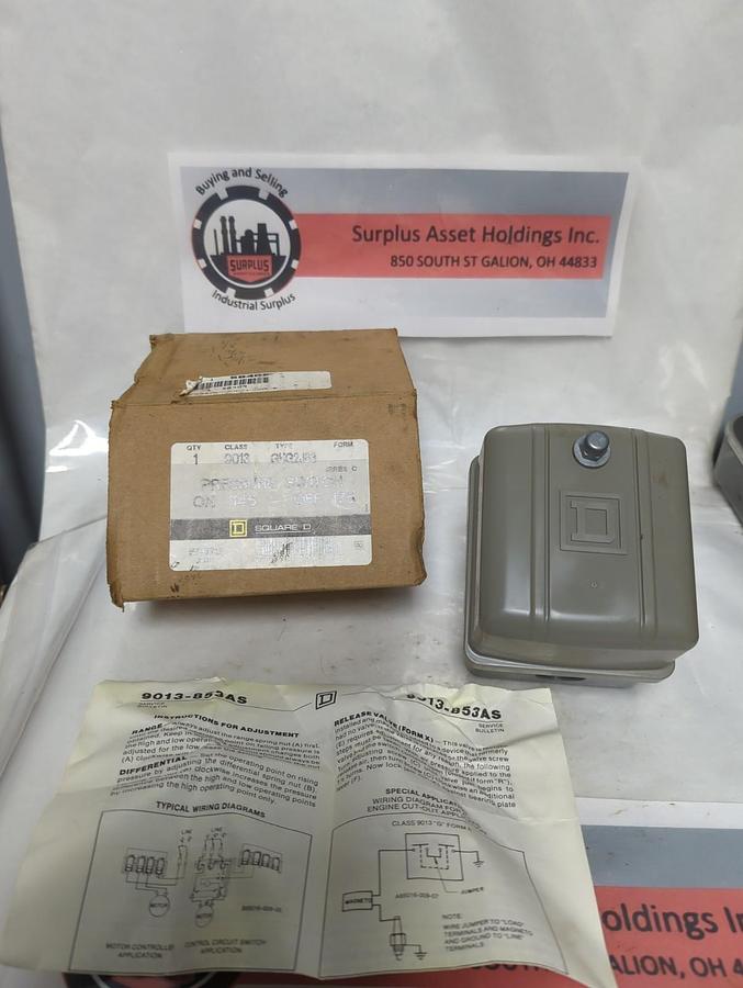 SQUARE D,9013-GHG2J63,PRESSURE SWITCH ON-145 OFF-175 NOS