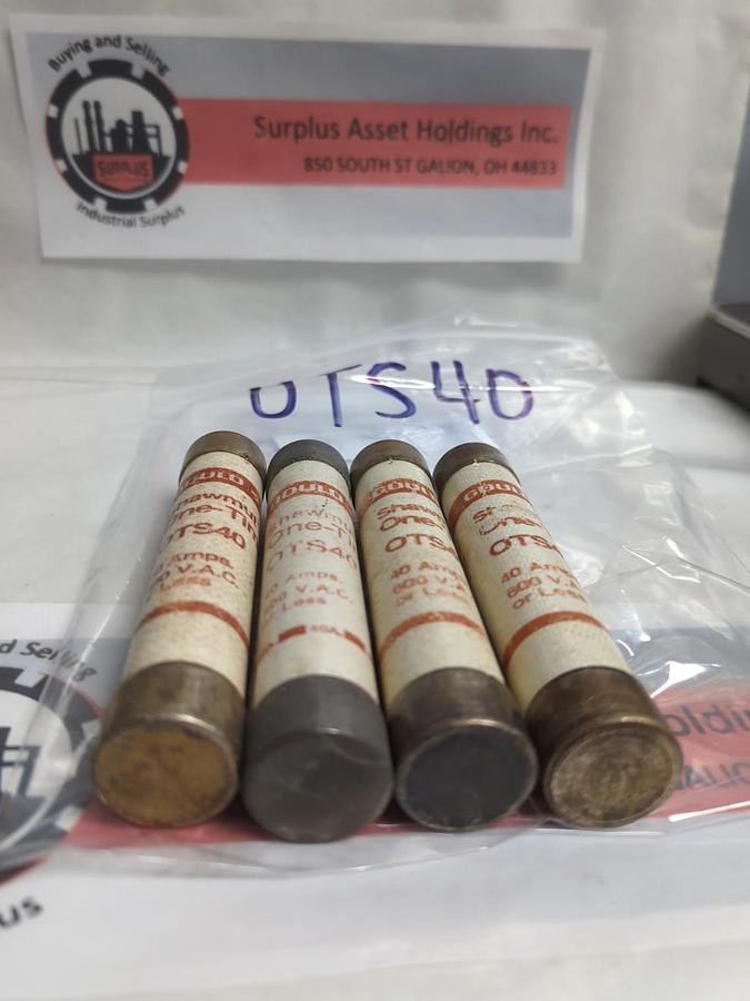 Used GOULD SHAWMUT,OTS40,ONE-TIME 40 AMP FUSE LOT OF 3 PRE-OWNED